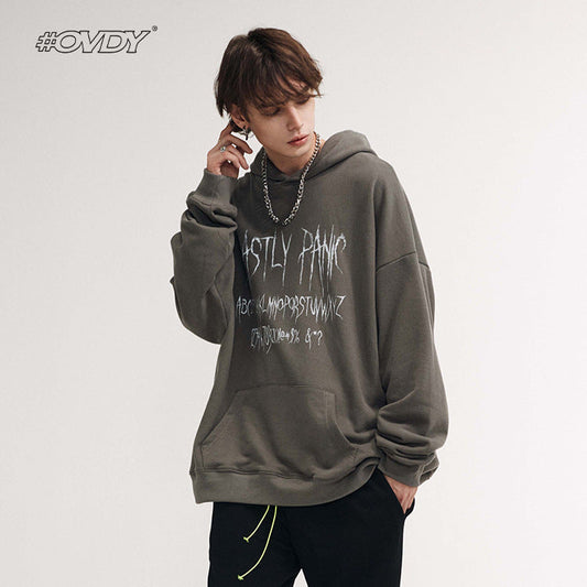 Loose Fit Letter Print Hoodie