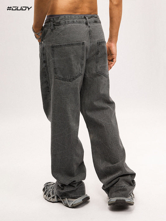 Street Style Vintage Wash Loose Fit Pants