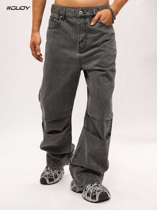 Street Style Vintage Wash Loose Fit Pants