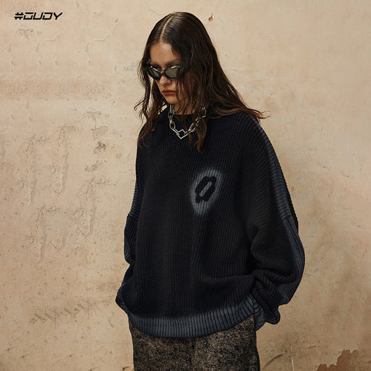 Ovdy Logo Round Neck Knit Pullover