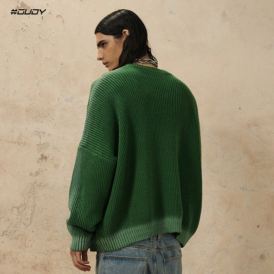 Ovdy Logo Round Neck Knit Pullover