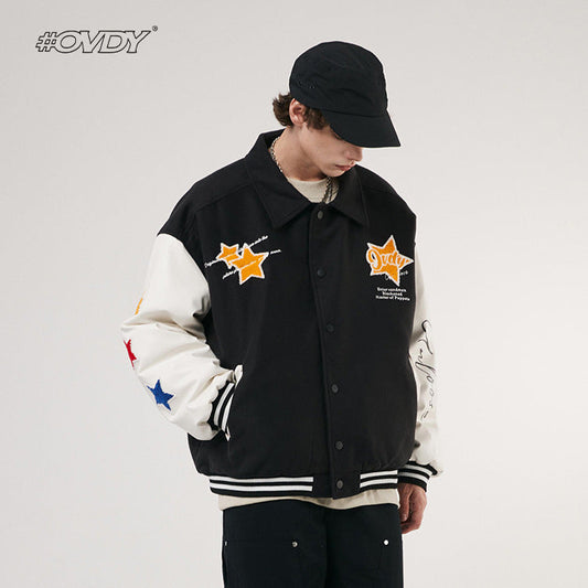 Ovdy Starlight Theme Vintage Baseball Jacket