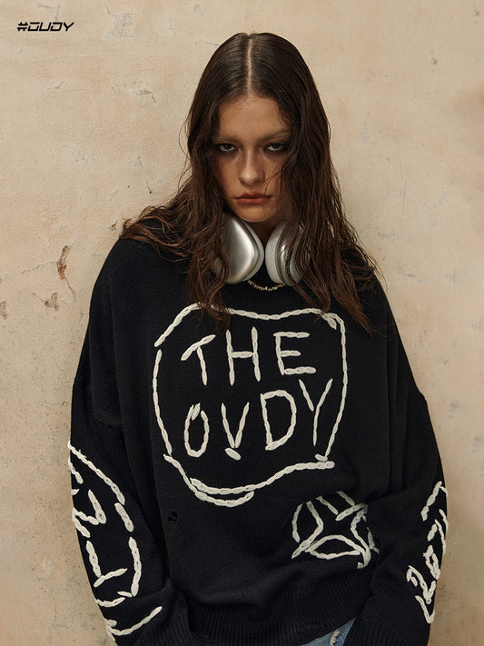 Ovdy Embroidered Knit Sweater